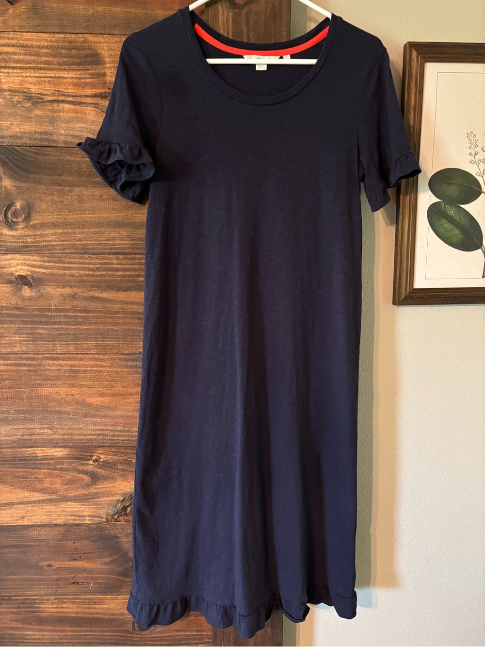 Boden Emily Jersey Dress in Navy Blue 100% Cotton size 6 Long - Picture 2 of 7